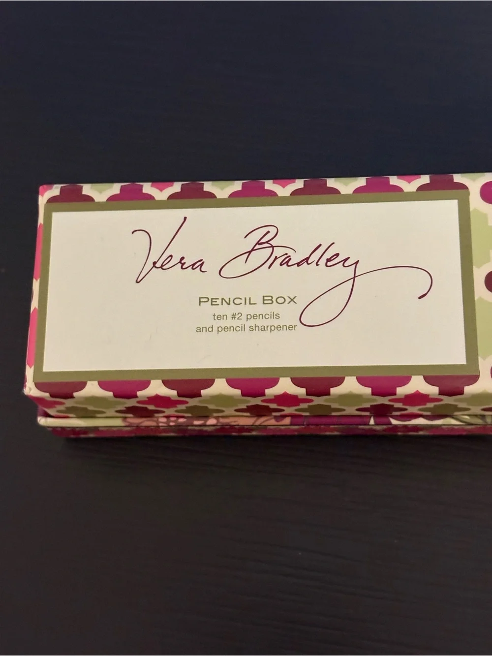 Vera Bradley pencil box set in the Hello Dahlia pattern. 3 pencils missing. PO